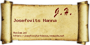 Josefovits Hanna névjegykártya